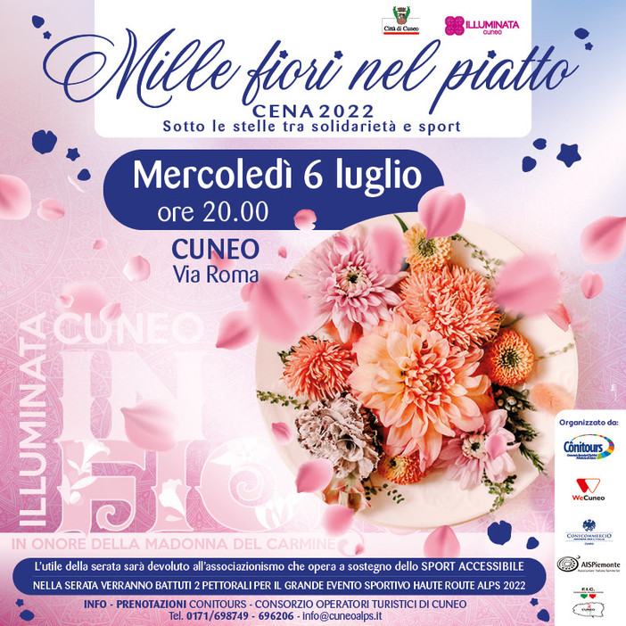 A Cuneo la cena benefica &quot;Mille fiori nel piatto&quot;
