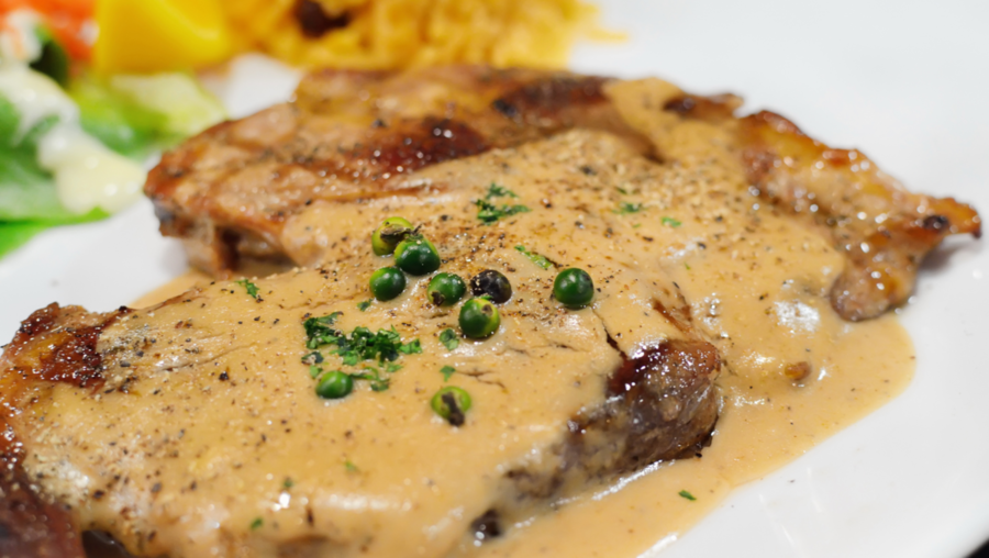 Filetto di maiale al pepe verde