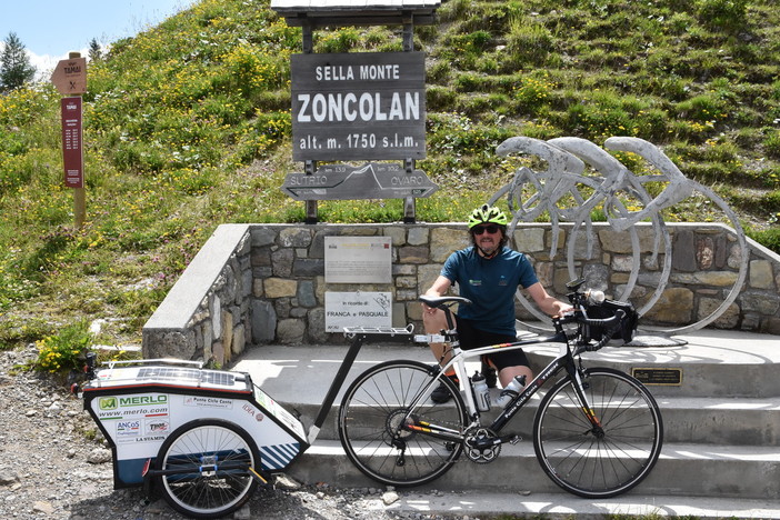 In bici da Trieste allo Zoncolan e il caffè con il margaro